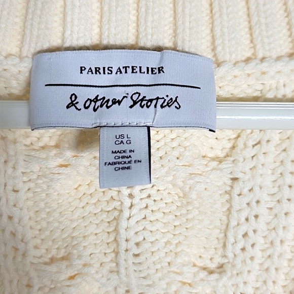 Paris Atelier & Other Stories Cropped Knitted Vest/Tank Top Size L - Picture 3 of 7